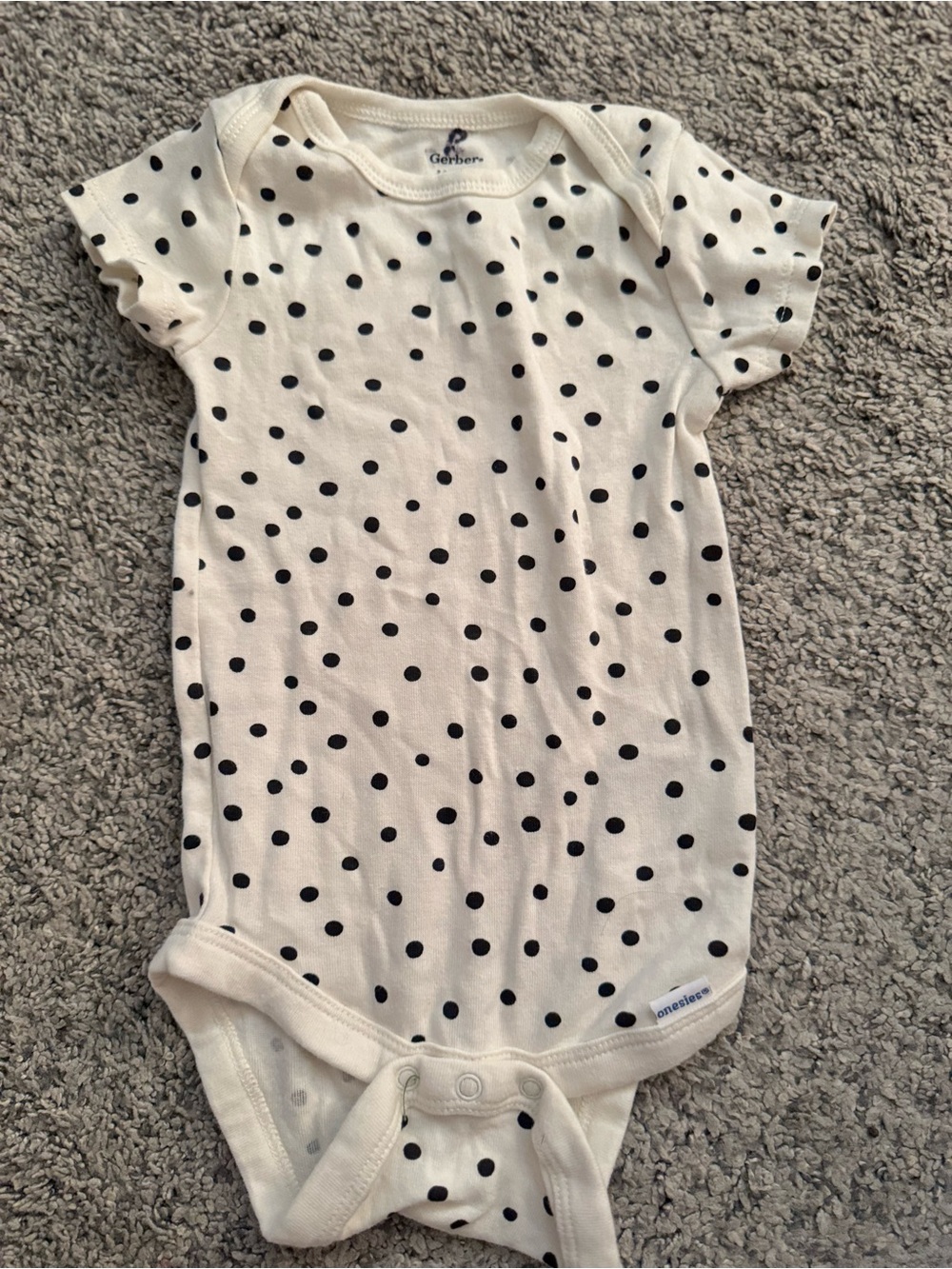 Gerber Polka Dot Short Sleeve Onesies Bodysuit Size 3-6M